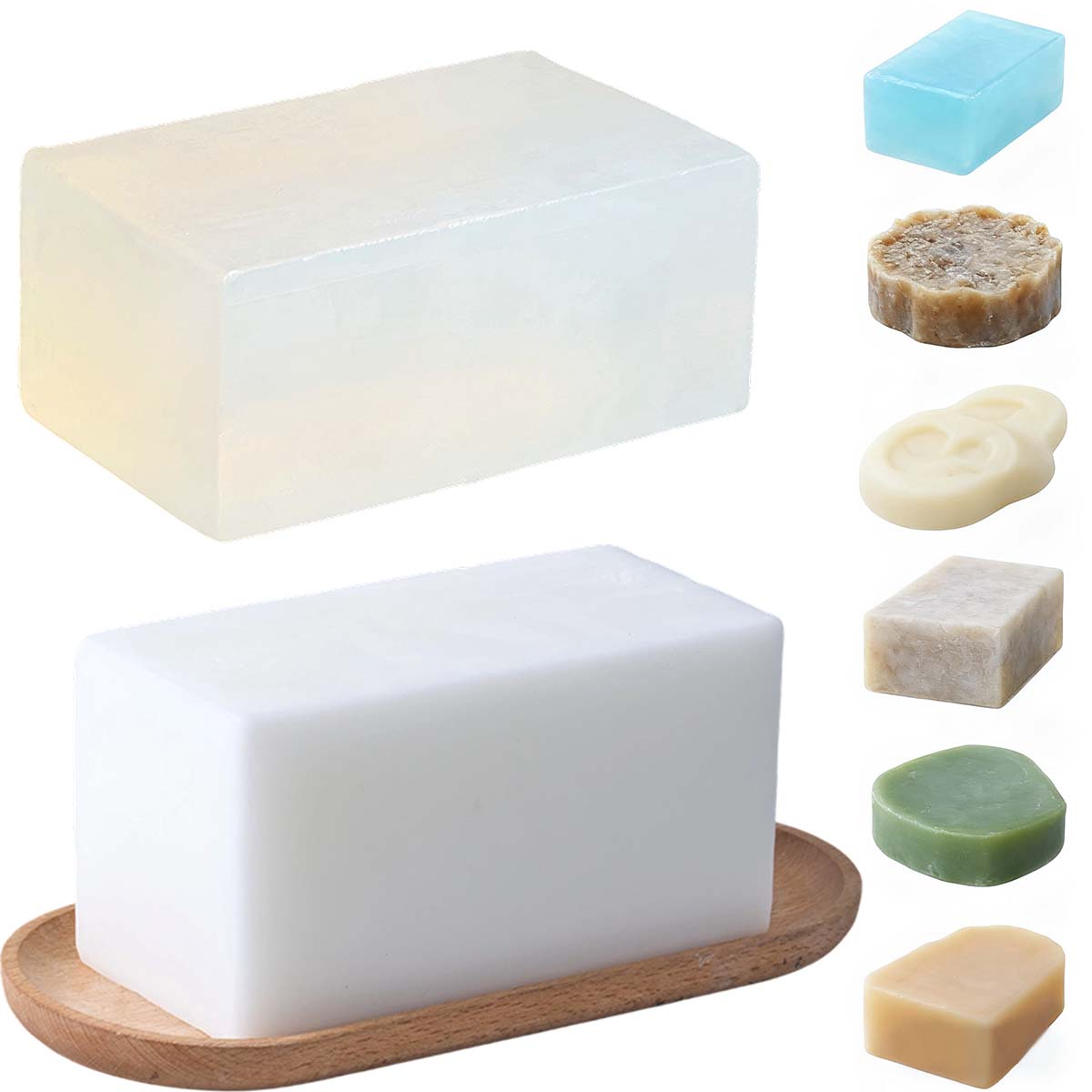 Soap Making Glycerin Base - قاعدة صابون بيضاء شفافة 1000 جرام،